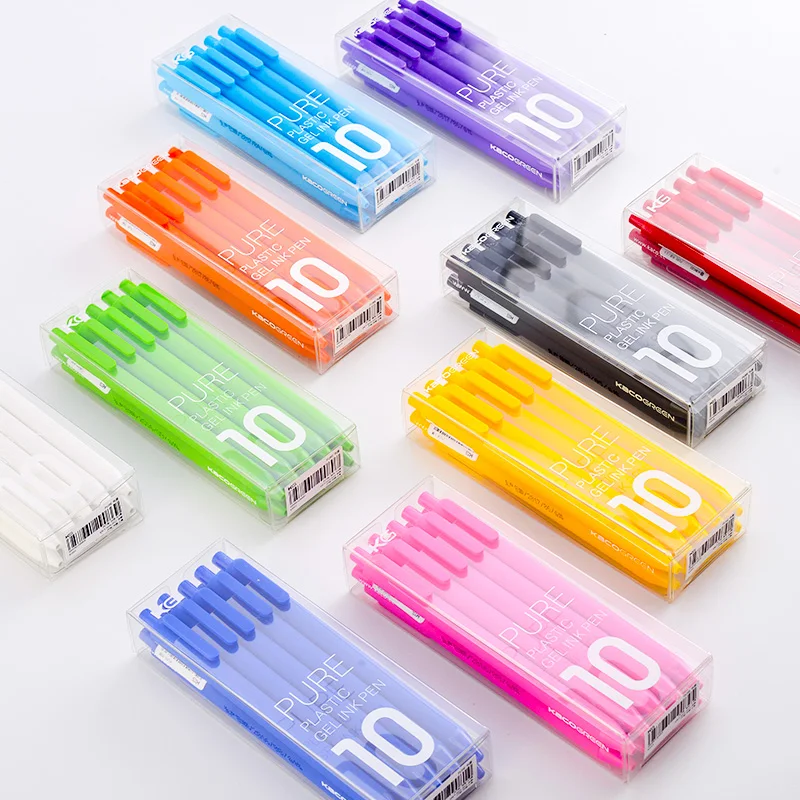 10pc/balenie kako gélového pera Set Sign Pens 0,5 mm Ink Business School Office Študentské kancelárske potreby Plastové hladké atrament