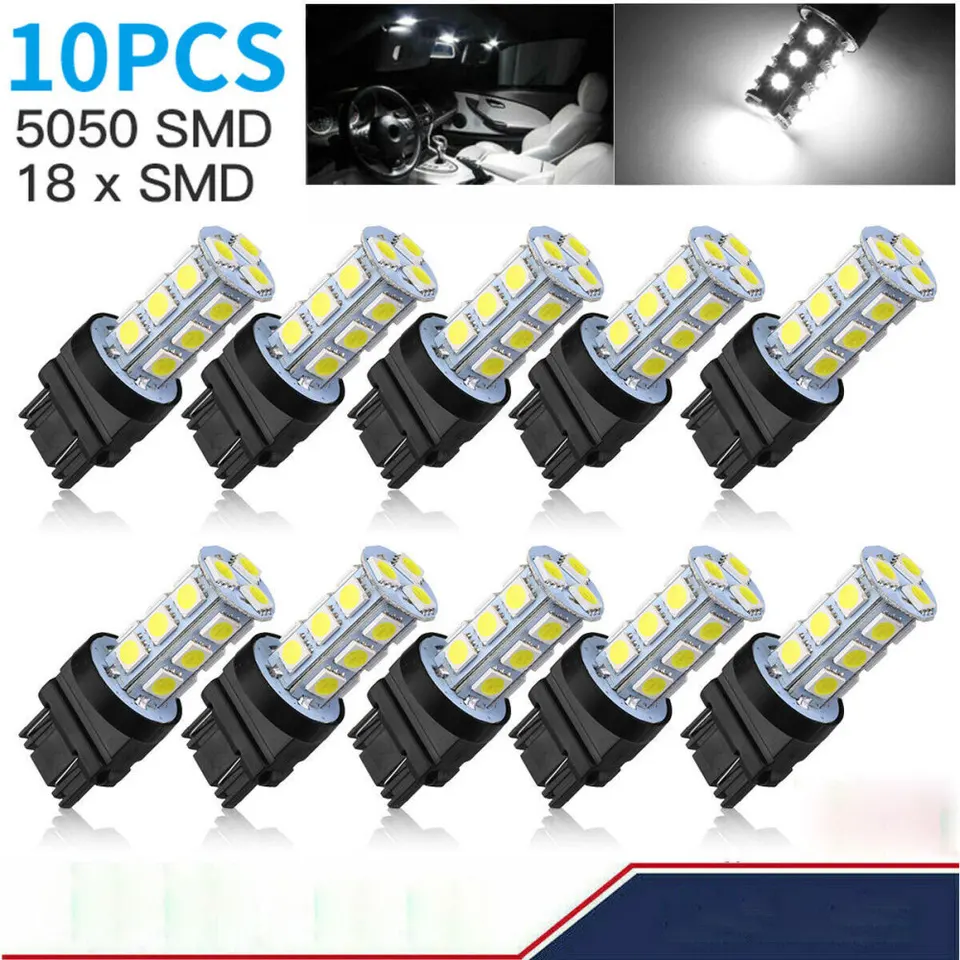 10pcs 3157 LED žiarovky DC12V 5050-18SMD 3157 T25 LED žiarovky 6500k Super svetlé pre brzdové svetlá zadné svetlá Otočia signály