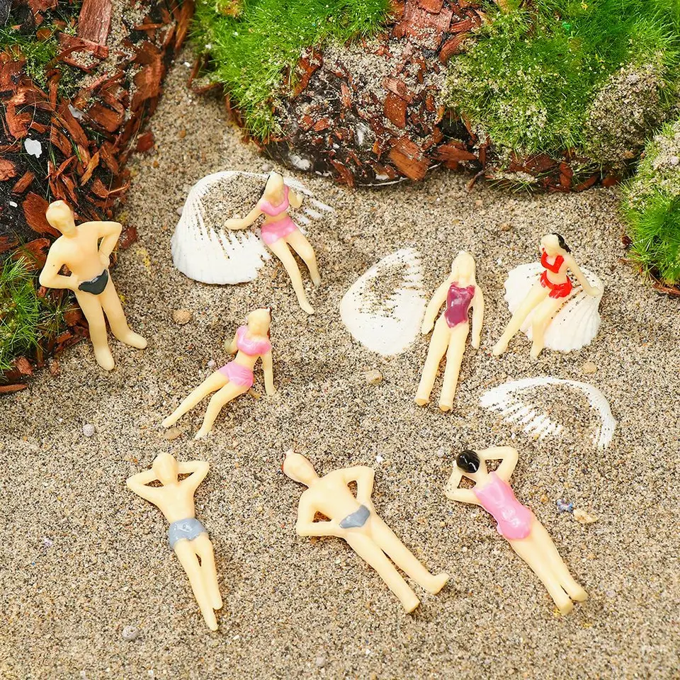 10pcs ABS Materiál 1: 100/1: 150/1: 75/1: 50 Mierová farebná scenéria s scenériou v mierke Scale Color Sceery Scenéria Plávanie Ľudia ľudia Diy postava DIY postava
