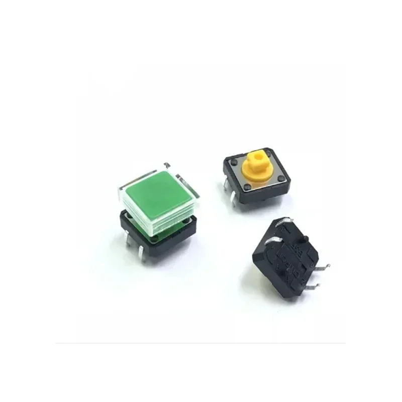 10pcs B3F Hmatcový spínač tlačidla + A14 farebný klobúk 10ks + priehľadná čiapka 10ks, okamžitý dotyk Takt dotyk mikro spínača 12*12*7,3 mm