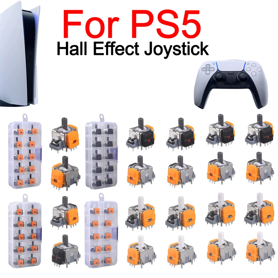 10pcs Hall Effect Joystick Výmena 3D modul senzoru analógového páčke pre PlayStation PS4/5 pre opravu ovládača Xbox/Switch Controller