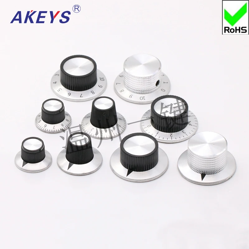 10pcs KN-C2C5 Potentiomerový kódovač otočného spínaču Objem Objem Hat Hat Hat Kovová tvár s mierkou