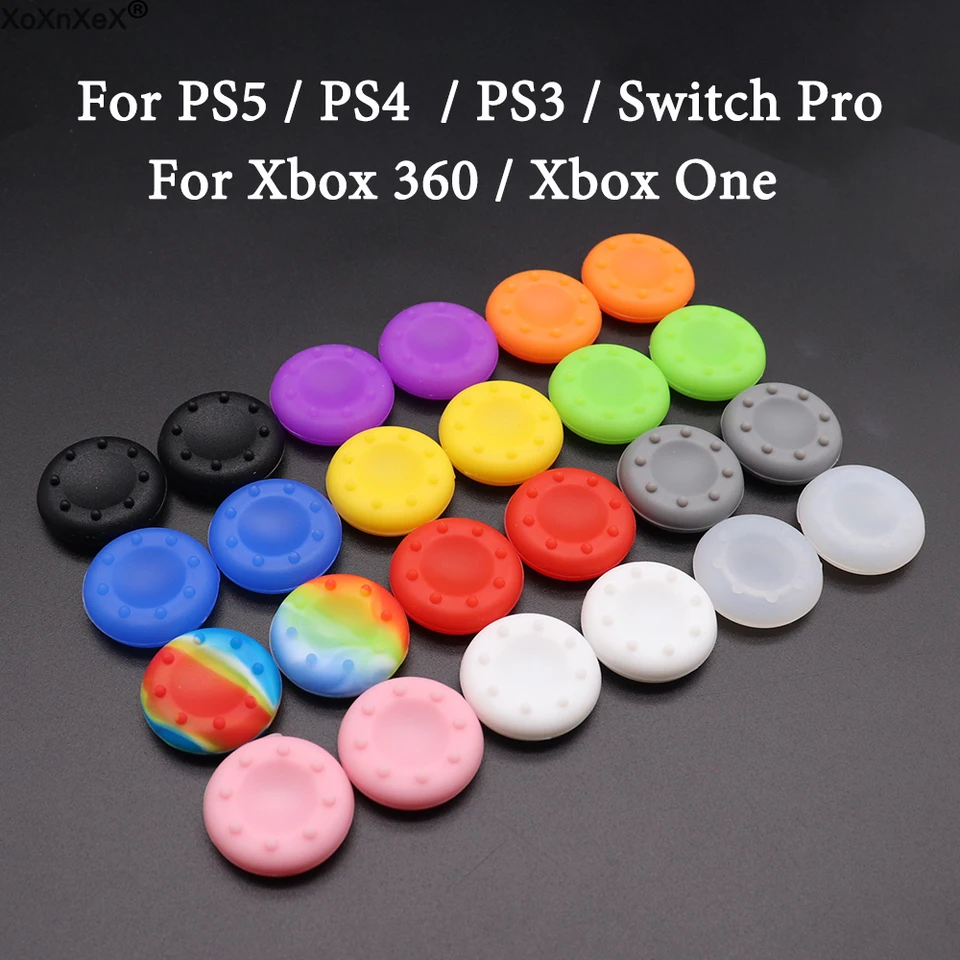 10pcs nekĺzavý silikónový analógový joystick Joystick Palkovi palica Cap Cap pre PS4 PS3 PS5 Tald Cover Head pre Xbox 360 Xbox One Control