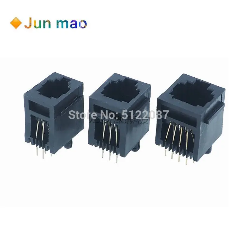 10pcs rj11 Socket 52-6p6c 4p4c 8p8c sedadlo RJ12 Telefón Jack Žena krištáľová hlava Socke 180 stupňov vertikálne 6p6c telefónny konektor