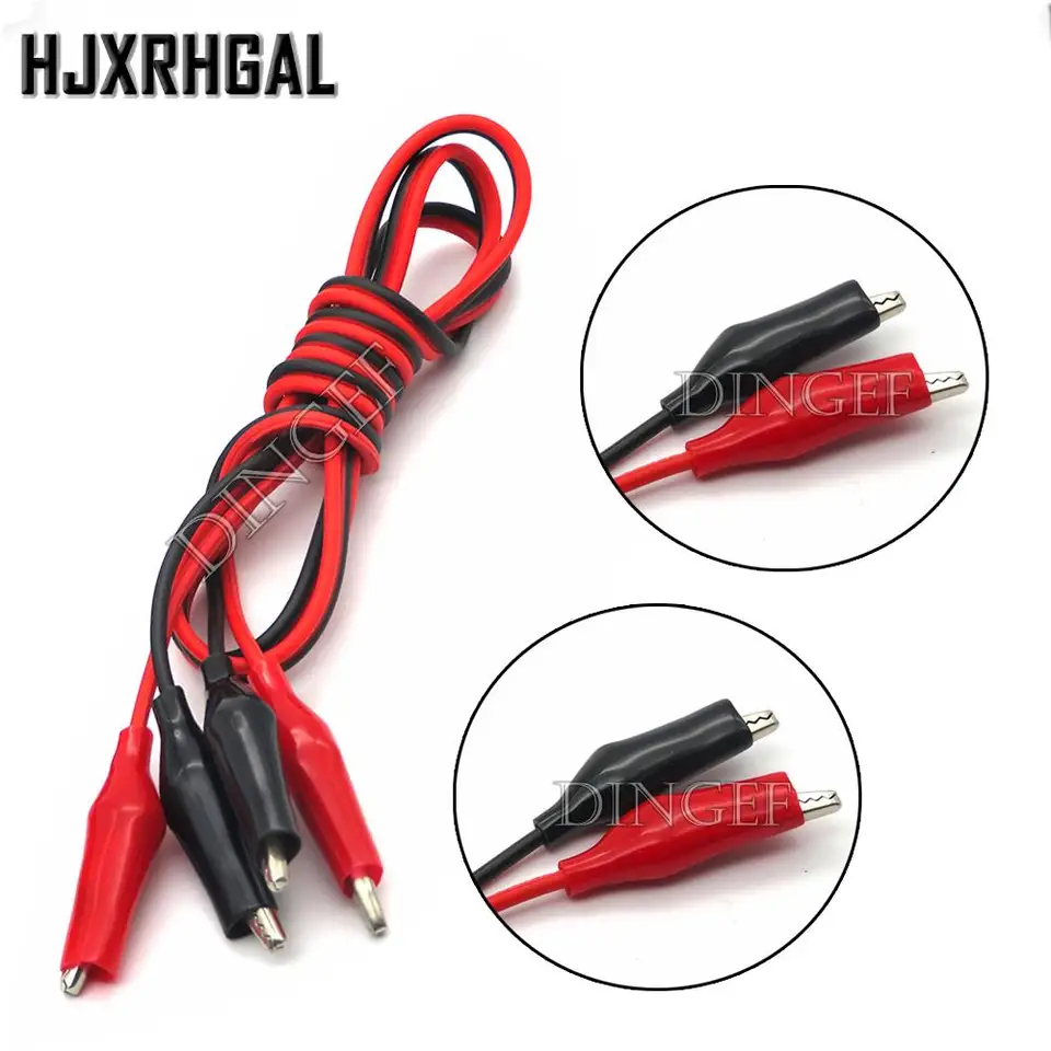 10s 1 m elektrické aligátorové svorky káblového kábla Diy Test DIY Vodičné vodiče dvojité krokodílové sponky šnúry šnúry pre multimeter