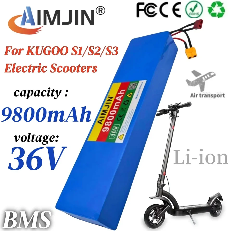 10S3P 36V 9800MAH 18650 lítium-iónovej batérie vhodné pre elektrické skútre Kugo S1, S2, S3