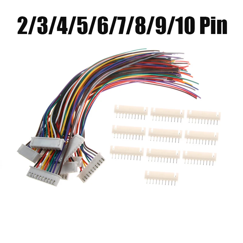 10sety 2/3/4/5/6/7/8/9/10 PIN TIST MÁ MÁLNE ŽIARSKE PLUG SUCKKET JST XH2.54 XH 2,54 mm 15 cm Dĺžka drôtu 24awg Káblová konektor