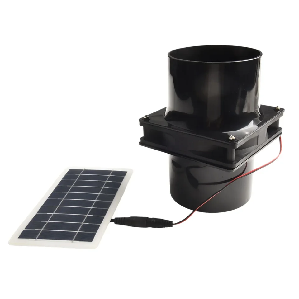 10W 12 V Solárny výfukový ventilátor pre okrúhle potrubie ABS Solárny panel Ventilácia ventilátorov pre domáce zviera