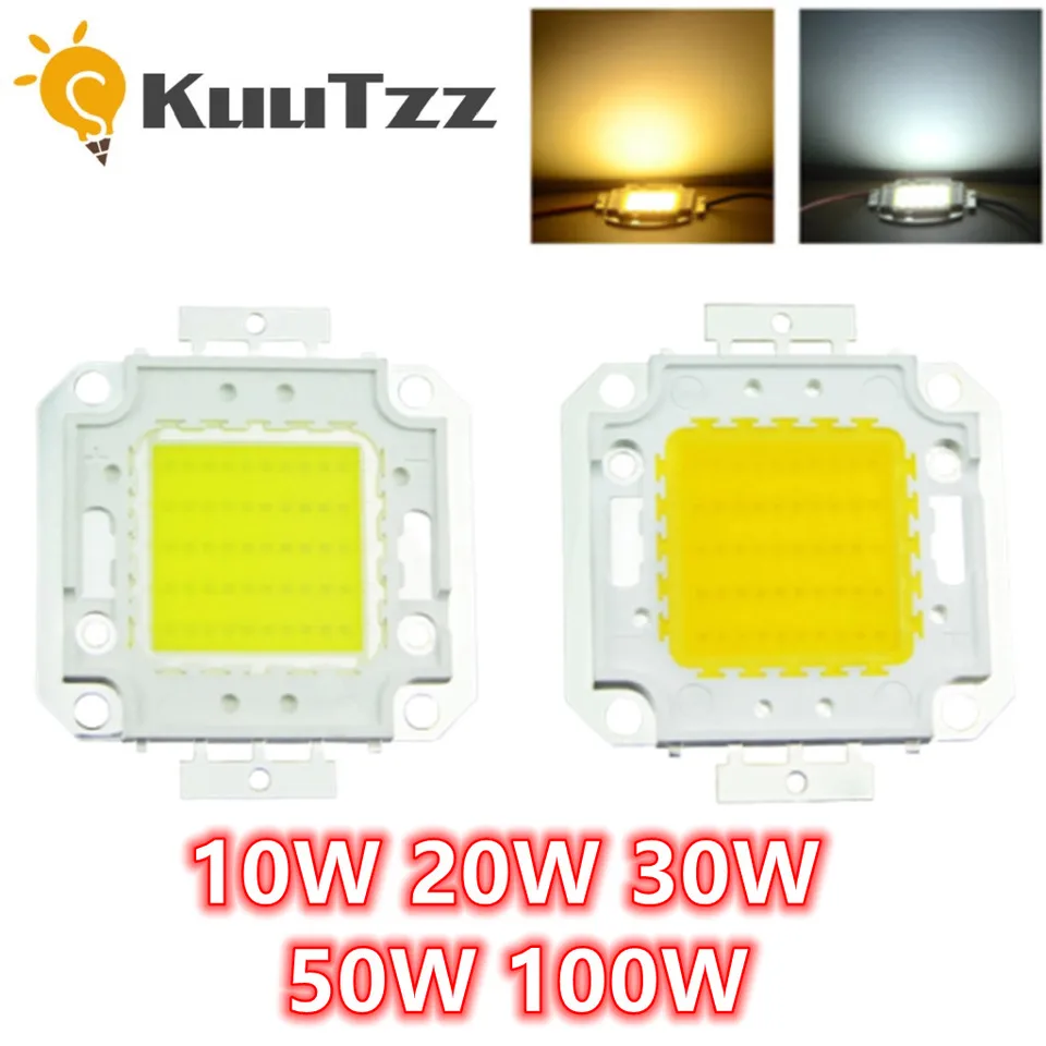 10W 20W 30W 50W 100W LED čipové lampy LED LEADS DC 9-12V 30-36V COB LED čip integrovaná matrica Diódové guľôčky pre DIY svetlo svetlomet