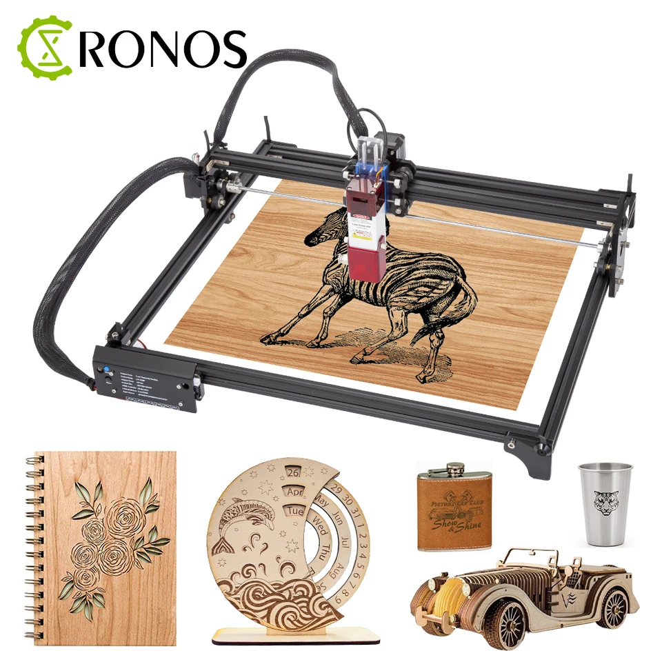 10W laserový strihový stroj, ovládací stroj GRBL 32bit PWM, 40*40 80 W laserový gravírovací stroj pre kožu/kov/akryl/eva, rez 10 mm drevo