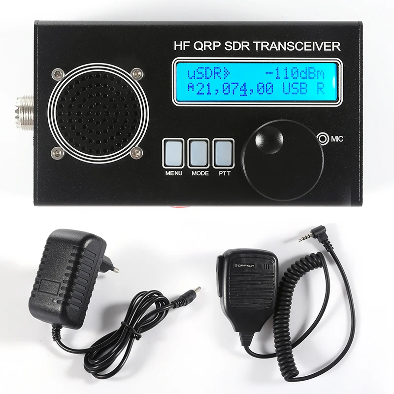 10W Max USDX 8 Band SDR All Mode USB, LSB, CW, AM, FM HF SSB QRP Transceiver QCX-SSB s nabíjačkou batérie, vstavaný reproduktor,
