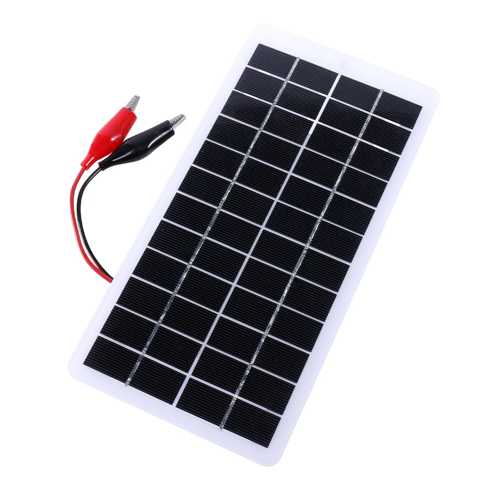 10W solárna nabíjačka s karabínom 12 V solárna nabíjačka Polysilicon Solar Charger Plate Prenosná pre vonkajšie žiarovky