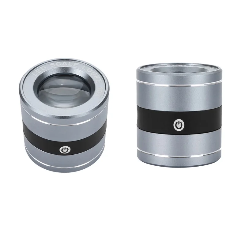 10x plnotučné lupené sklo USB nabíjacie šošovky Loupe Loupe Loupe s mierkou Mini lup