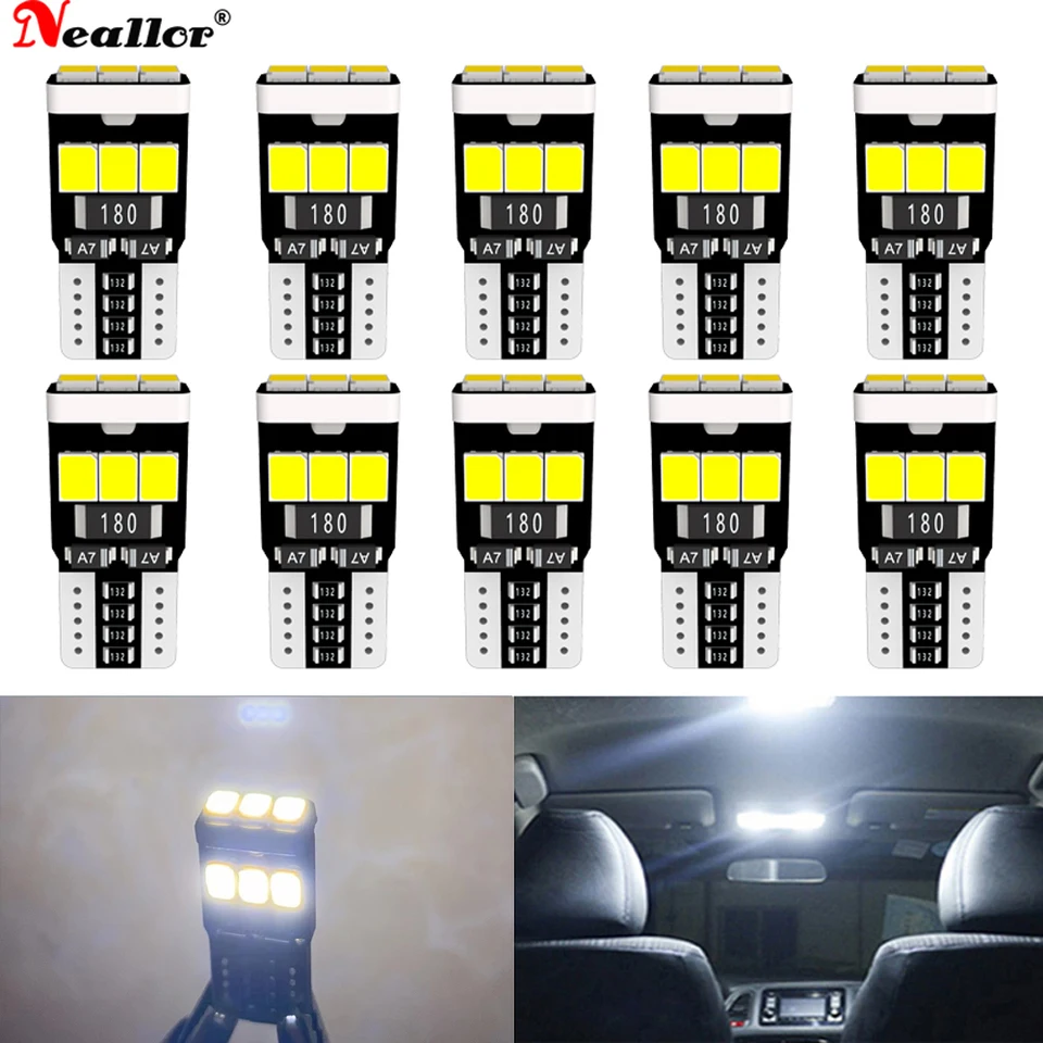 10x W5W LED T10 LED interiérové ​​svetlá pre Citroen C5 C4 Picasso XSara Berlingo Saxo C2 C1 C4L DS3 Xantia LED diódy pre automatické 12V