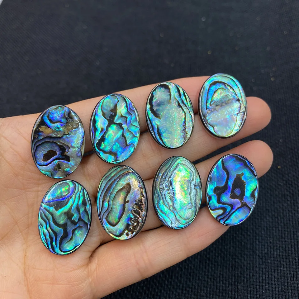 10x14mm oválny tvar prírodný abalonový škrupina voľný guľôčkový viacfarebný pre šperky na výrobu náramkových náramkov Náramok