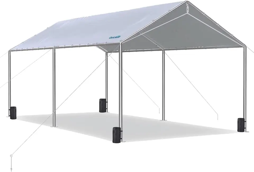 10x20 ft s ťažkým automobilovým balday galópkovaným rámom carport Outdoor Party Stan Boat Shelter s 3 zosilnenými oceľovými káblami