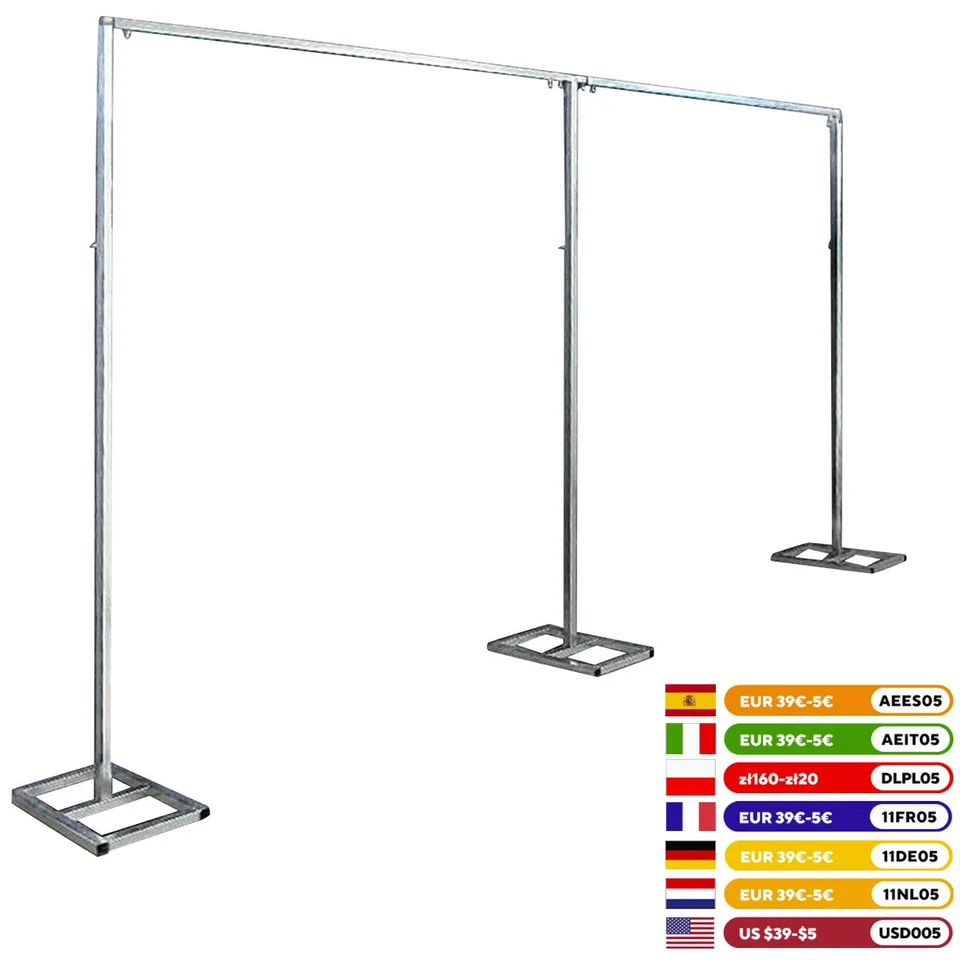10x20ft Svadobná strana pozadia stánok Súprava potrubia ťažko
