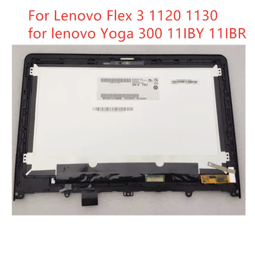 11,6 palca pre Lenovo Flex 3 11 Flex 3-11 Yoga 300 11 Yoga 300-11 LED LCD LCD Digitátor digitátora dotykovej obrazovky+Fram/Bezel HD 1366*768