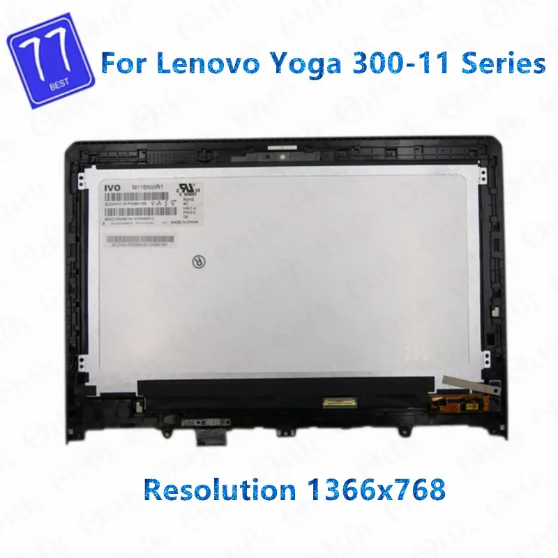 11,6 palca pre Lenovo Yoga 300-11 Yoga 300-11ibr Yoga 300-11iBy 80M0007QGE Nový LCD SCREE DOTUBLE DIGITIZERA S DIGITIZERU S Bázlom