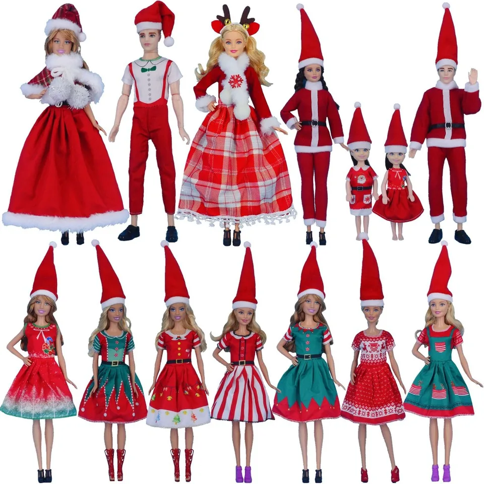 11,8 palca 11,8 palca Doll Clother Series Séria Elfs Krásna bábika Vianočné šaty Roztomilé módne vianočné šaty