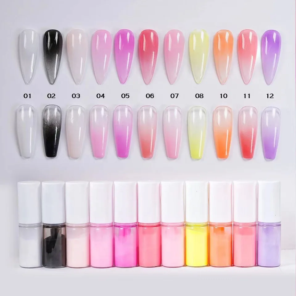 11 Color Neon Gradient nechtový prášok 10g/fľaša na nechtový sprej Aurora prášok pre párty make -up tvár lesklý lesklý prášok