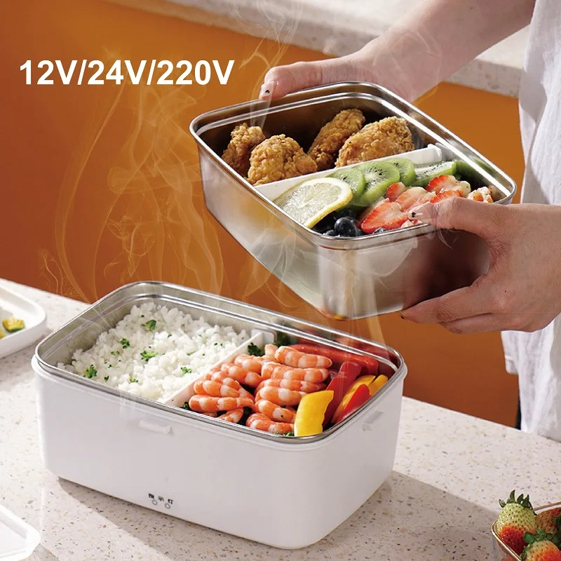 110V/220V/12V CAR HOME ELEKTRICKÉ OBRÁZOK Obed Box 304 Zohatenie Ocel Izolácia Izolačná kontajner prenosný piknik 1,8 l