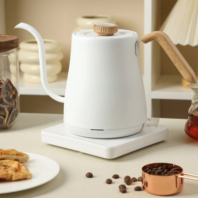 110V/220V Drevené zrno Elektrické gooseneck kanvica ruky s kaviarňou Smart Teapot s teplomerom 1 000 W rýchle vykurovacie kanvica