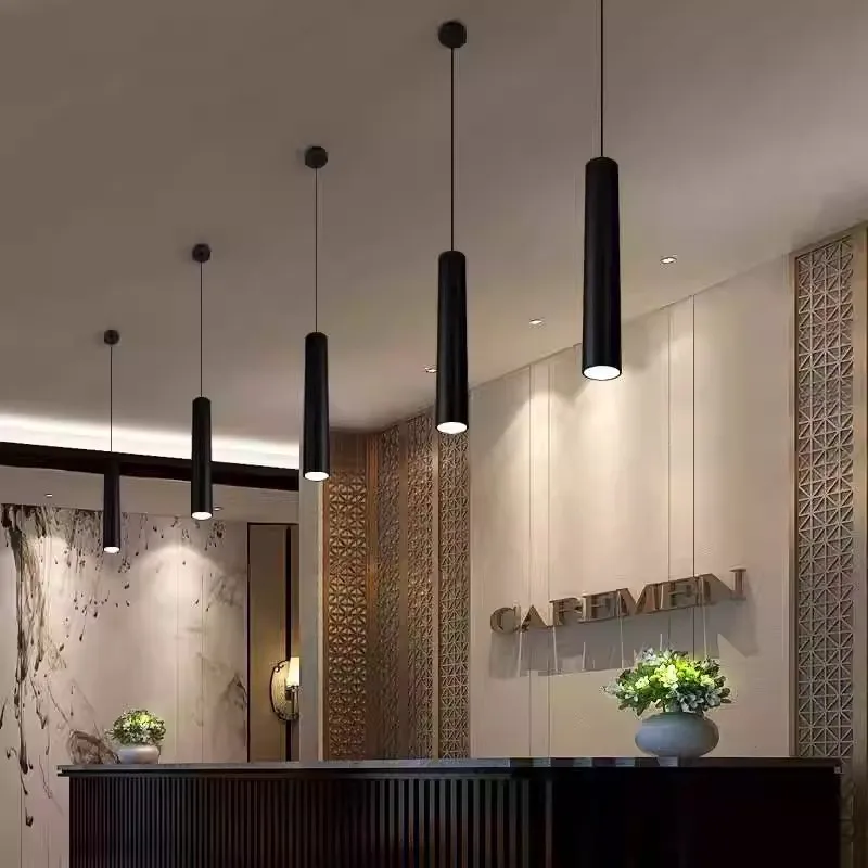 110V 220V LED prívesok Svetlá vymeniteľné GU10 Stropné žiarovky Stropný luster pre kuchyňu obývacia izba valcový výzdoba zavesenia lampy