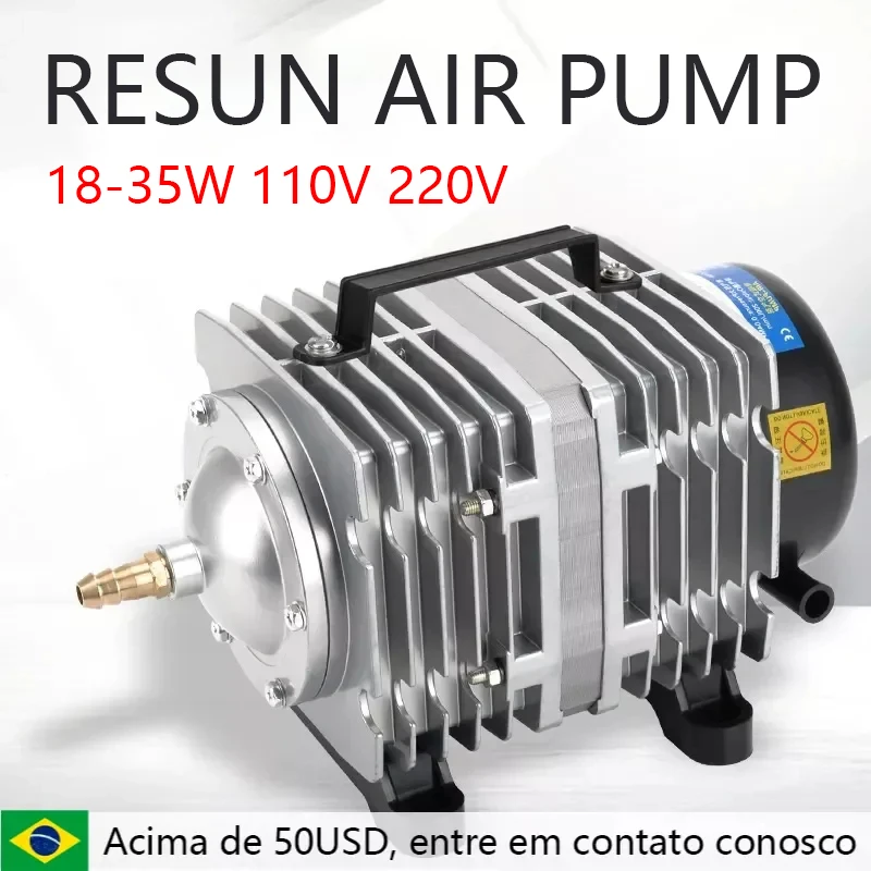 110V 220V Resun Air Compressor pre akváriové príslušenstvo 70 l/min Elektromagnetické čerpadlo Fish Tank Doplnky pre domáce zviera