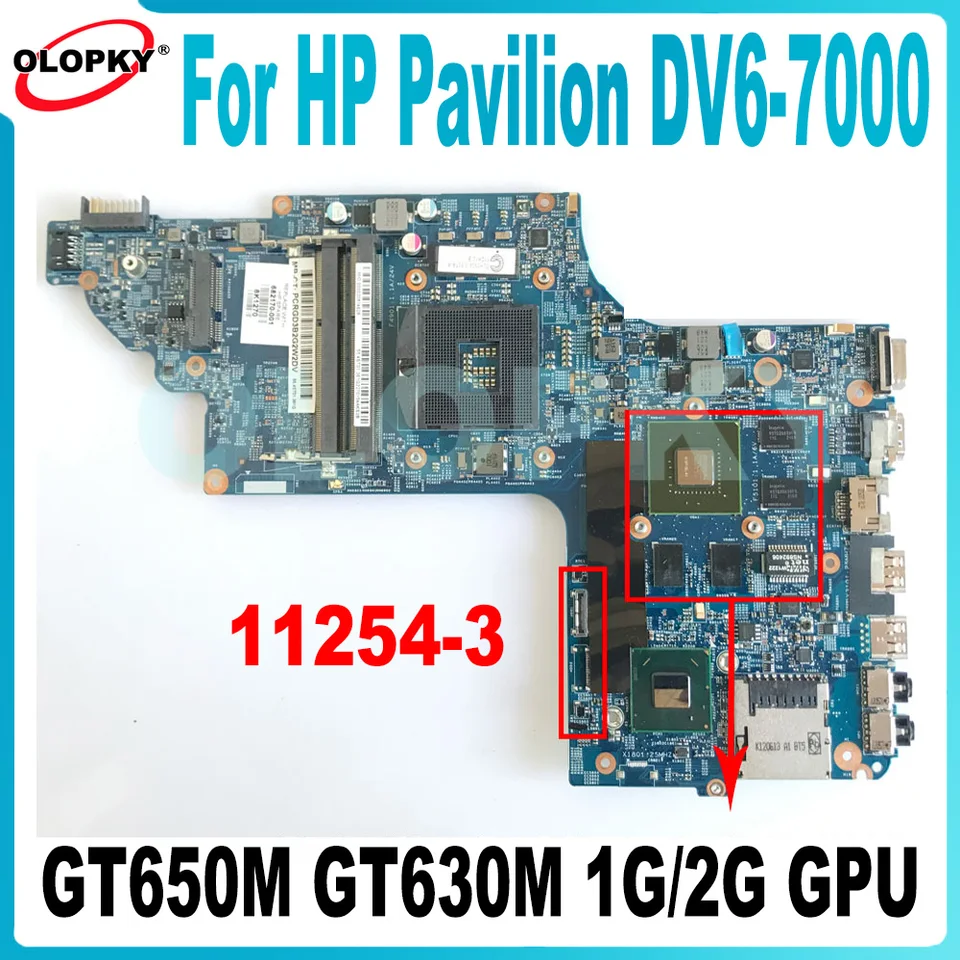 11254-3 HEACBOARD pre HP Pavilion DV6 DV6T DV6-7000 LAPTOP základná doska 710988-501 682174-501 682170-001 GT650M GT630M 1G/2G GPU