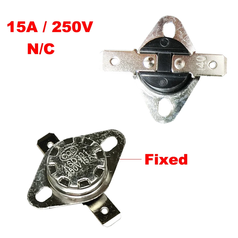 115 120 125 130 stupňa Celzia 250V 15a KSD301 Bakelite Plocho Fixovaný normálny uzavretý NC Thermal Tepet Control Spínač teploty