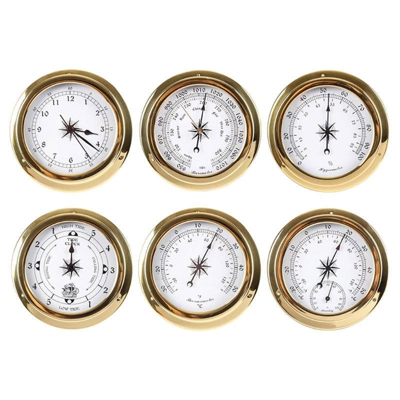 115 mm stenu namontovaný na teplomeri Hygrometer Barometer hodinky prílivové hodiny Vnútorné vonkajšie vonkajšie