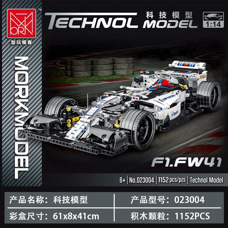 1152ks MOC Technical 023004 Formula Cars F1 Budúce bloky športových závodných automobilov Super modelové súpravy Hračky pre deti chlapcov
