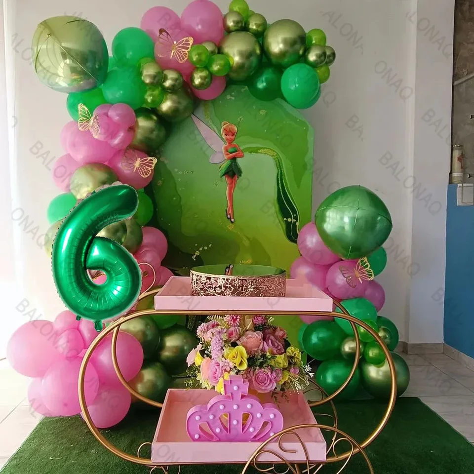 115ks Disney Princess Tinkerbell Tinker Bell Faery Faery Faery Elf Flower Elfy Balón Šťastné narodeniny DECON DETICKÉ Hračky
