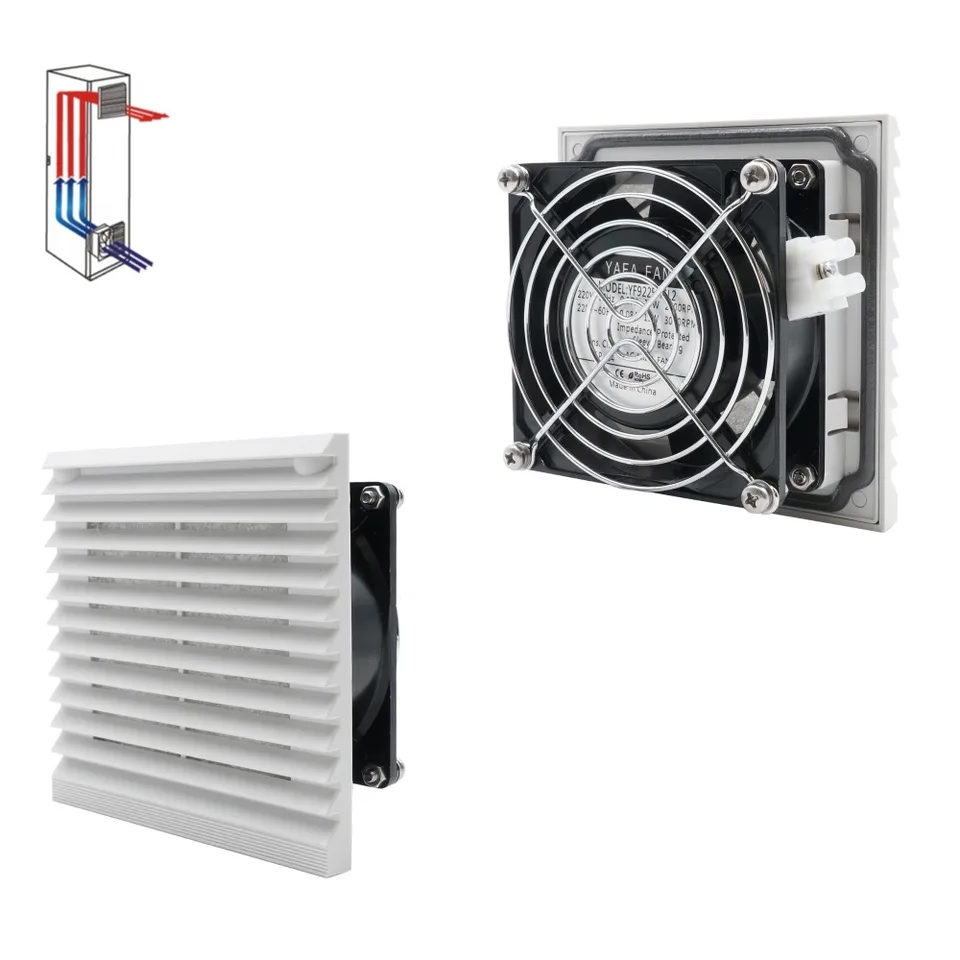 116,5*116,5*55 mm 230V 220V 116 mm vetranie so vzduchovým filtrom a AC 92 mm 9cm 9cm Axiálny ventilátor RAL7035 FK6621.230