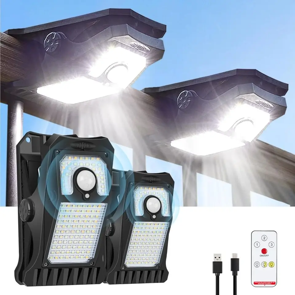 118Leds Solar Motion Senzor svetlá Vodotesný nastaviteľný sponk na solárnych svetlách High Bright Easy