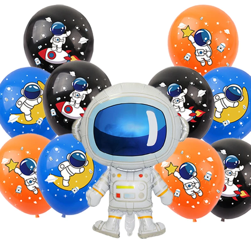 11ks Astronaut Balóny set vesmírne témy Demonštrácie dekorácie bábätká uprednostňujú zásoby pre vesmírne narodeninové oslavy dekorácie