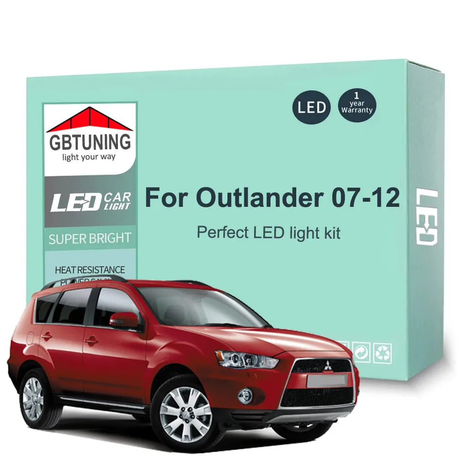 11ks LED interiérová žiarovka pre Mitsubishi Outlander 2 Mk2 II 2007 2008 2009 2010 2012 2012 2012