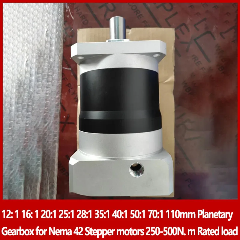 12: 1 16: 1 20: 1 25: 1 28: 1 35: 1 40: 1 50: 1 70: 1 110 mm planéta pre prevodovku pre NEMA 42 Krokové motory 250-500N. M menované zaťaženie