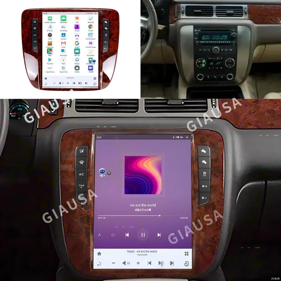12.1 8+256 GB Android 13.0 Qualcomm 8-Core GPS NAVI pre GMC Yukon Chevrolet Tahoe Suburban 2007 ~ 2012 Radio Unit