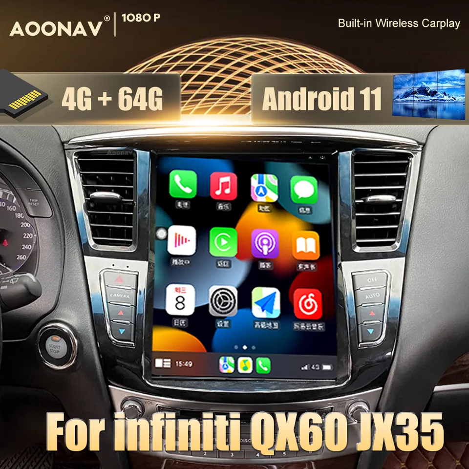 12,1 palcový automobilový rádio pre Infiniti QX60 JX35 2013-2020 Multimedia video prehrávač GPS navigácia CarPlay Screen Screen Unit Screen Screen