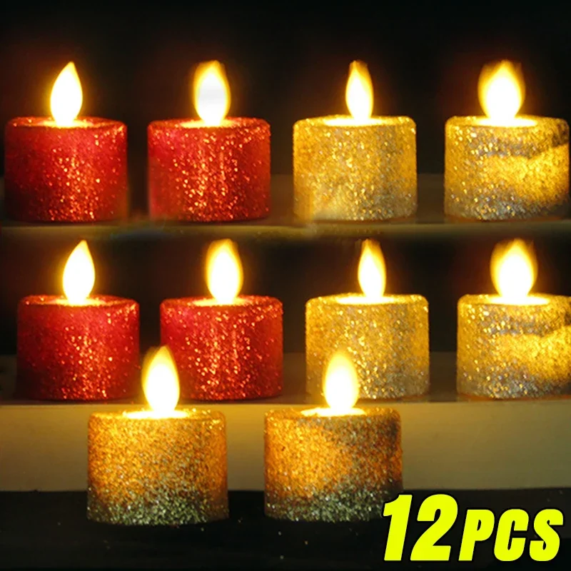 12/11ks trblietky LED sviečka LED SVETLÁ SVETLÁ BATÁLNA batéria Čajové svetlá Romantické sviečky lampy Nový rok na párty dekorácie
