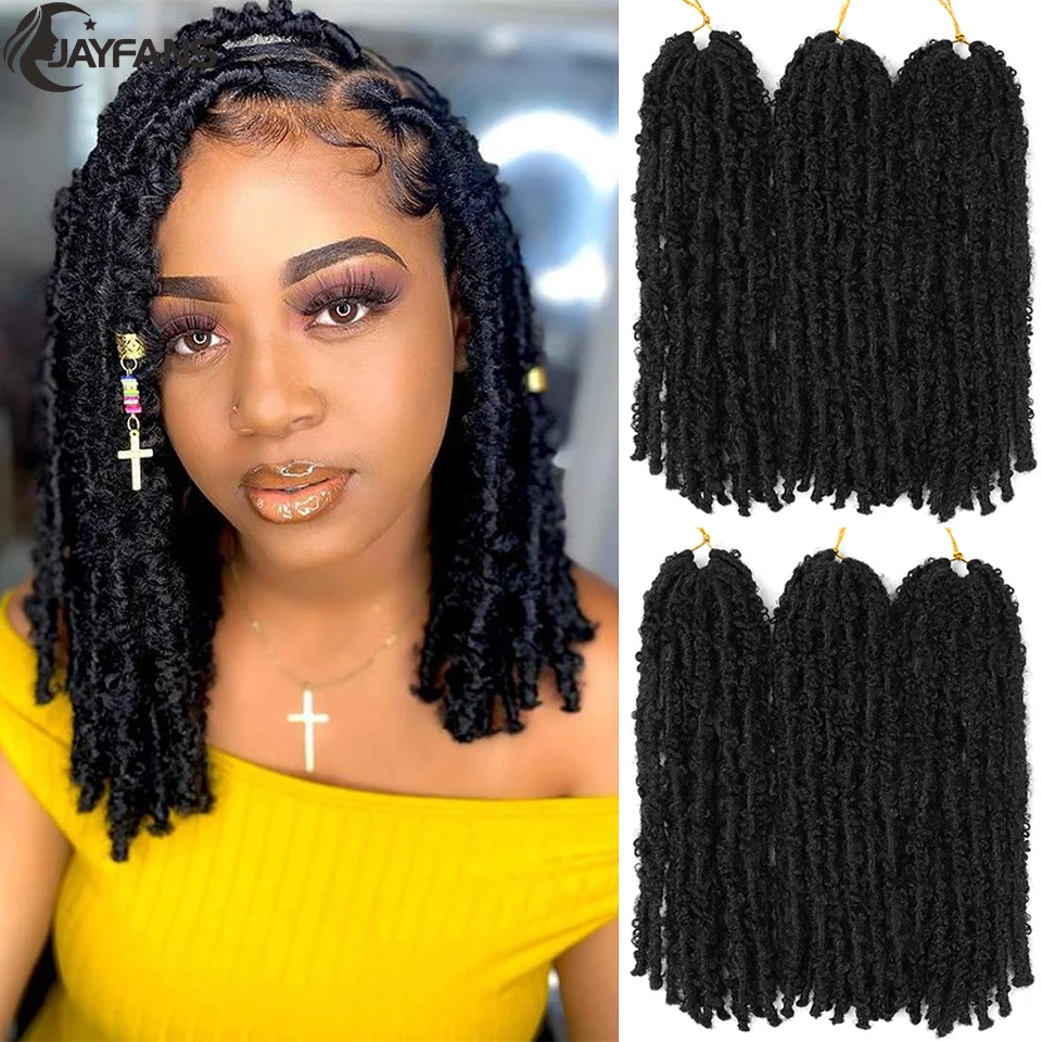 12 14 palcov Butterfly Locs háčkovanie vlasov vopred twnisted Faux Locks Butterfly háčkované vrkočky syntetické krátke mäkké zámky háčkované vlasy