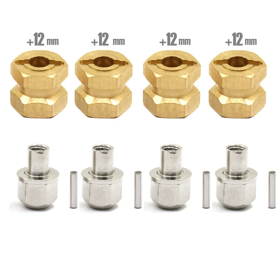 12/15/17 mm mosadzný hexagon hex Hex Combiner Compler pre SCX10 CC01 Kit