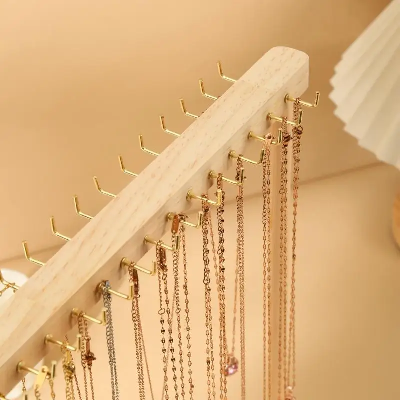12/18 Hook Jewelry Organizátor Displej stojan na drevo náhrdelník Závesný stojan na náramky náramky v obchode s úložným stojanom