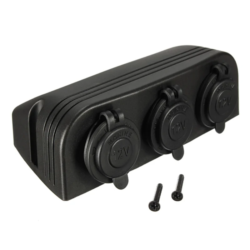 12 24 V Tri námorné cigarety Zapaľovač Splitter Power Adapter Sockets USB Power Charger Adapter pre motocykle karavanu lodí