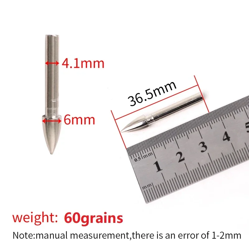 12/24ks 60 Zrno šípka železná guľka Tip pre ID 4,2 mm šípky Šípky