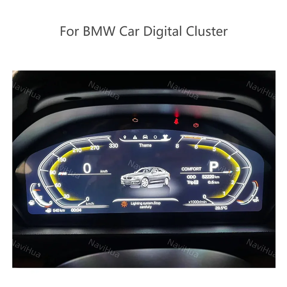 12,3 palcový inovácia Dashboard LCD pre BMW 3 Series F30 F31 F34 Digitálny klaster Virtuálny kokpit Auto -rýchlomer systému Linux