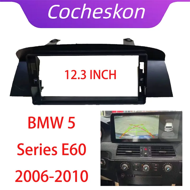 12,3 palcový rámec automobilu Fascia adaptér Canbus Box Android Panel Kit pre BMW 5 Series E60