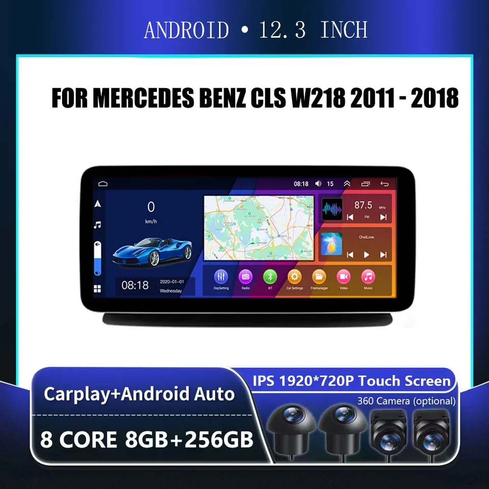 12.3 '' pre Mercedes Benz Cls W218 2012 2012 2013 - 2018 Android 4G WiFi IPS Screen Car Stereo GPS navigačné automatické rádio DSP